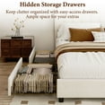 thumbnail image 5 of KING Size Bed Frame with 4 Drawers Modern Platform and Headboard Wooden Slats Under Bed Storage,Beige, 5 of 8
