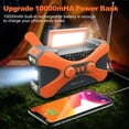 thumbnail image 4 of Solar Emergency Radio 10000mAh, Hand Crank, AM/FM/NOAA, SOS Alert, Flashlight, Reading Lamp, Phone Charger A, 4 of 6