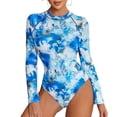 thumbnail image 1 of Womens Rash Guard Long Sleeve Swim Shirt One Piece Bathing Suit Swimsuit, 1 of 5