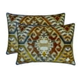 thumbnail image 4 of The HomeCentric Decorative Lumbar Pillow Cover Blue Pack of 2, 12"x26" (30x65 cm) Velvet Aztec, Printed Oblong Pillow Cover, Abstract Modern Style - Nomad Spirit, 4 of 5