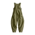 thumbnail image 4 of biudgviw Women's Casual Loose Overalls Jumpsuits Pleated Sleeveless Tanks Baggy Long Pants Rompers with Multi Pockets for Beach Travel, 4 of 7