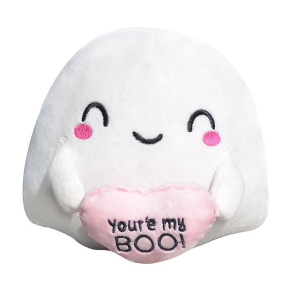 You're My Boo - Spooky Ghost Plush Small Couple Anniversary Love Gifts, Cute Valentines Decor for Women Men Him Her, Halloween Boo Basket Items for Adults,White