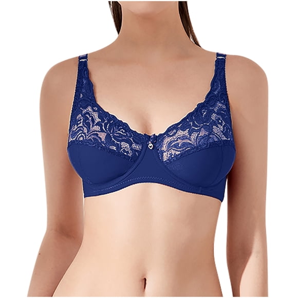 Mrat Clearance Bras for Women Push up Plus Size Front Closure Cotton No Underwire Seamless Bralette Ladies Back Smoothing Seamless Bra Strapless Backless Bralettes for Women Blue 36