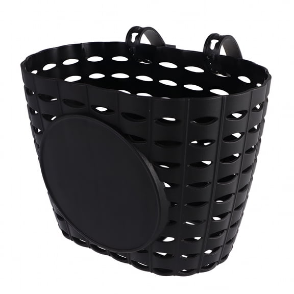 MELIVO 1 Set Plastic Bike Basket Detachable Bike Basket with Strap Bike Accessory for Kids Bike (Black)