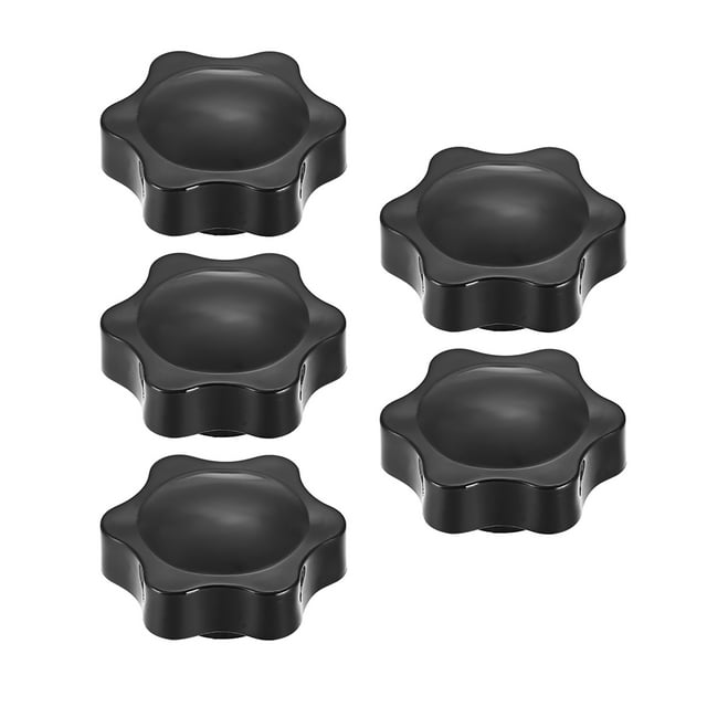 Uxcell M6 x 1.5'' Perillas de tornillo de mango de sujeción de plástico negro 5pcs