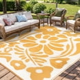 thumbnail image 2 of Moynesa 8'x10' Outdoor Rugs Waterproof, Plastic Straw RV Rugs for Outside, Large Portable RV Outdoor Rugs for Camping, Reversible Flower Picnic Mat for Camper Garden Tent, 2 of 10