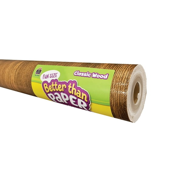Teacher Created Resources Fun Size Better Than Paper Bulletin Board Roll, 18" x 12', Classic Wood
