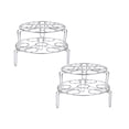thumbnail image 1 of Oleegame 2PC Stainless Steel Rack Egg Rack Can Be Overlapped Double Three Legged Steam Rack Steam Grid Egg Rack Kitchen Cooking Stand Silver, 1 of 7