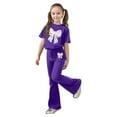 thumbnail image 3 of Gaexia Girls Tshirts and Pants Set,Girls Casual Fashion Outfit Bow Short Sleeve Top and Long Pants Comfy Two Piece Playwear Fashion Clothes,8-9 Years, 3 of 6