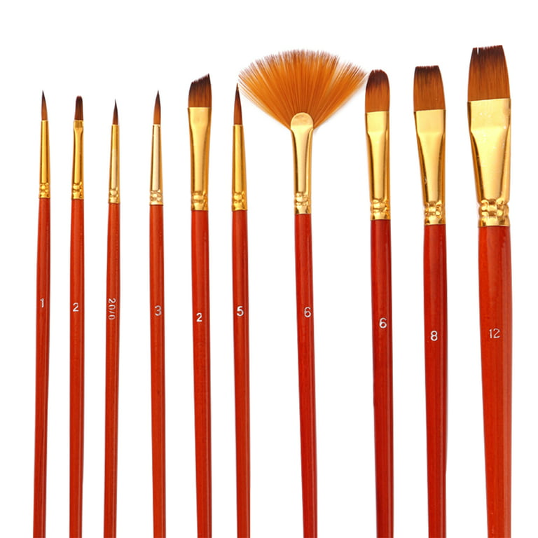 10pcs Paint Brushes Set Kit Artist Paintbrush Multiple Mediums