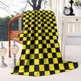 thumbnail image 2 of Yellow and Black Checkered Pattern Blanket,Comfortable Soft Flannel Throw Blanket,All Season,Warm Lightweight Blankets for Sofa Bed Couch Living Room Chair,40"x50", 2 of 4