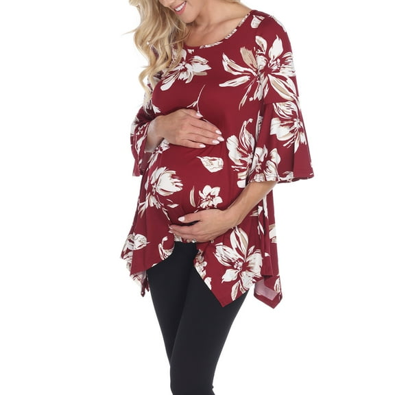 White Mark Women's Maternity Roche Tunic Top