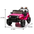 thumbnail image 6 of iRerts 12V Ride on Cars with Remote Control, Powered Ride on Toys Truck with Bluetooth, Music, MP3/USB Port, Detachable Steering Wheel, Electric Cars for Kids Boys Girls 3-6 Ages, Pink, 6 of 6