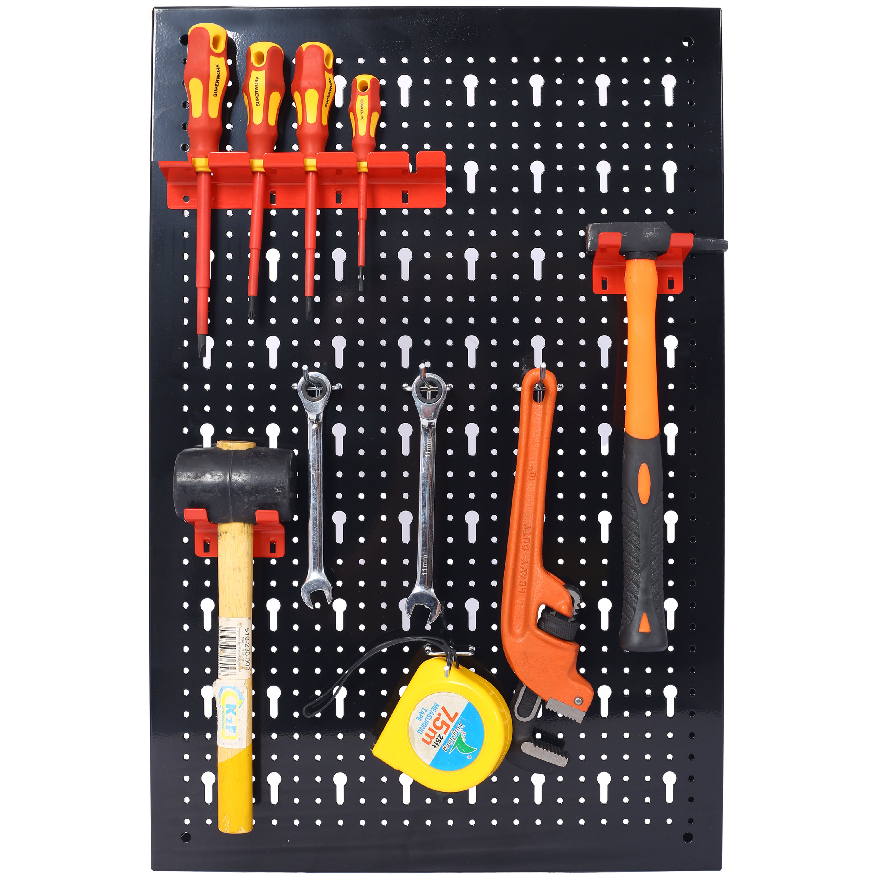 4ft Metal Pegboard Wall Organizer Kit - Heavy Duty 132LB Capacity Tool Storage System with 3 Panels, Hooks & Accessories for Garage, Workshop (Black)