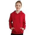 thumbnail image 2 of MSemis Kids Boys Girls Hooded Sweatshirt Long Sleeve Hoodie Drawstring Pullover Tops 3-14 Red 3-4, 2 of 7