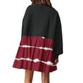 thumbnail image 4 of Elainilye Fashion Dresses for Women 2024 Casual Sweatshirt Long Sleeve Dress Round-Neck Ladies Patchwork Mini Dresses,Red, 4 of 6