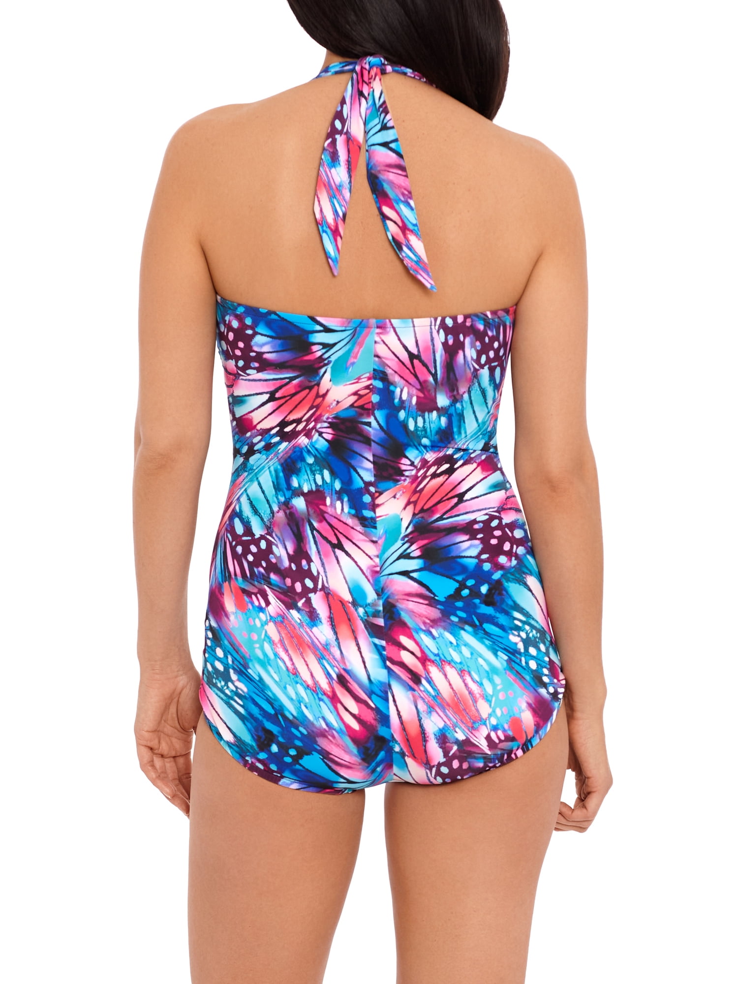 Simply Slim Women's and Plus Glam Sheath One Piece Swimsuit, Sizes M-3X