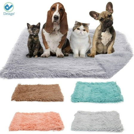 Deago Dog Blanket, Pet Puppy Blanket Fluffy Fleece Throw Blanket Kitten Mat Pad Bed Cover Washable for Dogs, Cats, Animals (Gray, M)