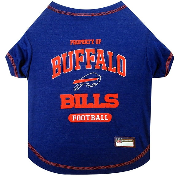 Pets First NFL Buffalo Bills Pet T-Shirt. Licensed, Wrinkle-free, Tee Shirt for Dogs/Cats. Football Shirt