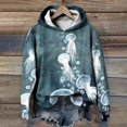 thumbnail image 3 of Sudadera con capucha acogedora con estampado de grulla japonesa y flor de cerezo para mujer, sudaderas con capucha Harajuku, suéter informal de gran tamaño, conjuntos de la vieja escuela, tops, 3 of 5