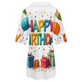 thumbnail image 6 of Happy Birthday Colorful Presents Balloons Womens Dress With Pockets Summer V Neck 3/4 Sleeve Dress Plus Size Loose Dress, 6 of 7