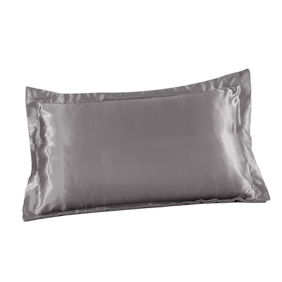 Lovoski Silky Soft Satin Standard Queen Size Bedding Pillow Case Covers Grey