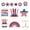 A, variant on 4th of July Patriotic Tiered Tray Wooden Decor Set, Uncle Sam Hat Gnome Star Rainbow Wooden Cutouts for Farmhouse Table Centerpiece