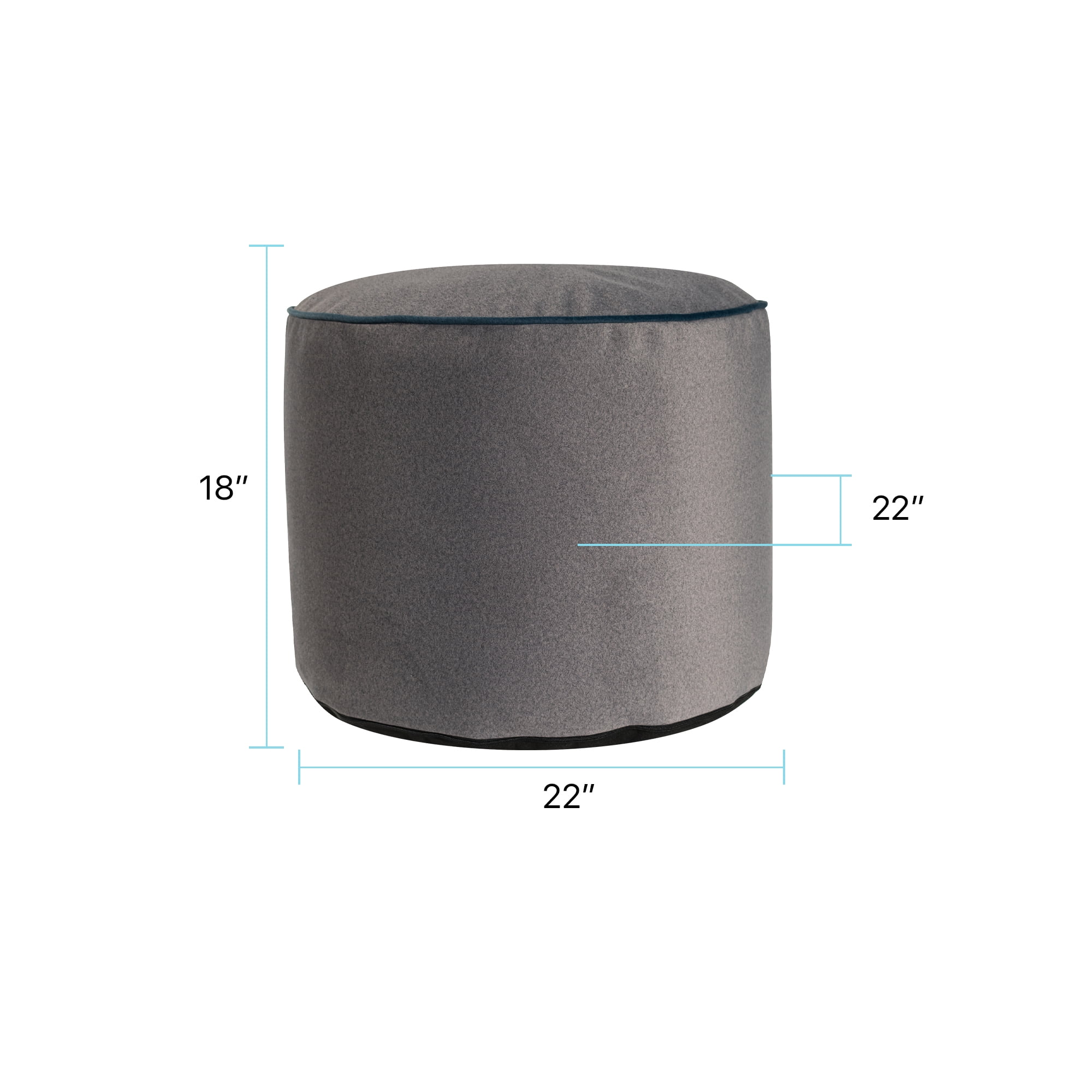 Qiviut Gray Tall Pouf