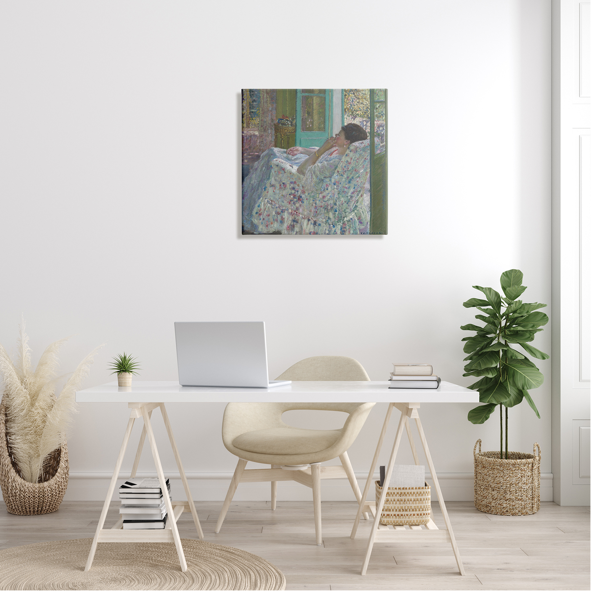 Stupell Industries Afternoon Yellow Room Frederick Carl Frieseke Classic Painting Painting Gallery Wrapped Canvas Print Wall Art, Design by one1000paintings