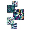 thumbnail image 3 of Designart "Groovy Gradient Canvas in Colorful Pop Art III" Geometric Wall Art Set Of 5 - Green Modern Wall Living Room Decor Set, 3 of 6