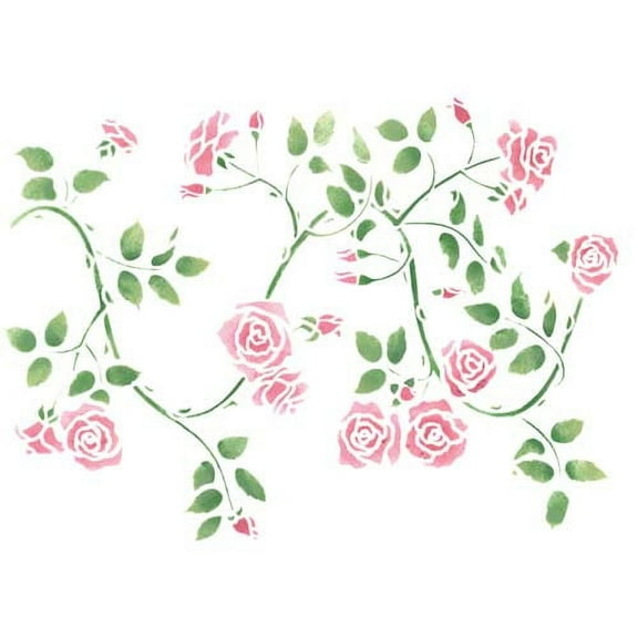 Twisting Rose Border Wall Stencil SKU #1002 by Designer Stencils