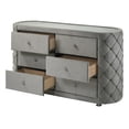 thumbnail image 2 of ACME Perine 6-drawer Tufted Velvet Upholstered Dresser in Gray, 2 of 6