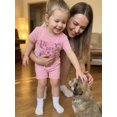 thumbnail image 3 of BemeyourBBs Kids Toddler Baby Girls Summer Clothes 2 Piece Outfit In My Daddys Lil Girl Era Letters Print Short Sleeve Crew Neck T-shirt With Pockets Shorts Set, 3 of 9