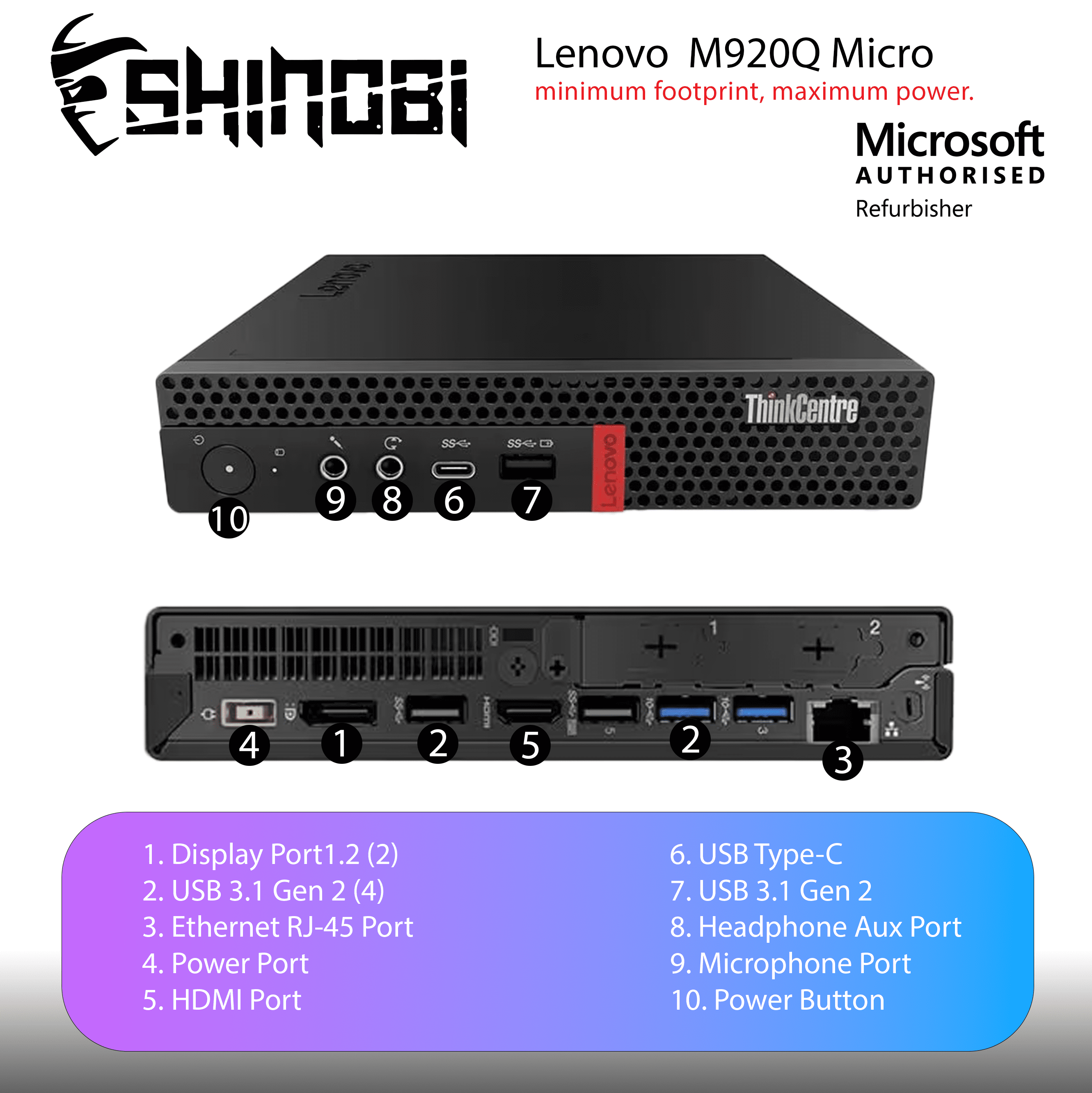 Restored Lenovo ThinkCentre M920Q Micro PC | Intel Core i5-8500T | 16GB RAM | 512GB NVME | AX210 Wi-Fi 6E + BT | Windows 11 Pro | Mini Desktop Computer (Refurbished)