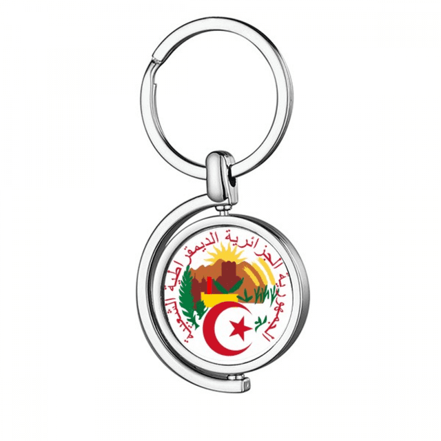 Alger Algérie Emblème National Rotation Porte-Clés Porte-Clés en Métal