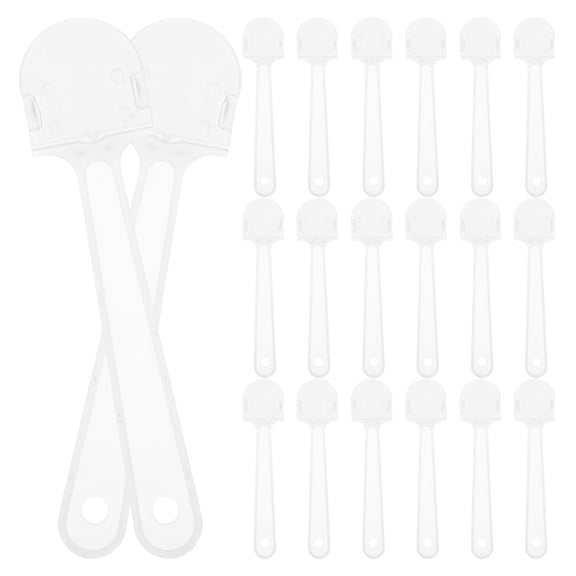 DEEPCRAFF 20Pcs Transparent Plastic Fan Handles for DIY Hand Fan Projects Durable ABS Material for Crafting