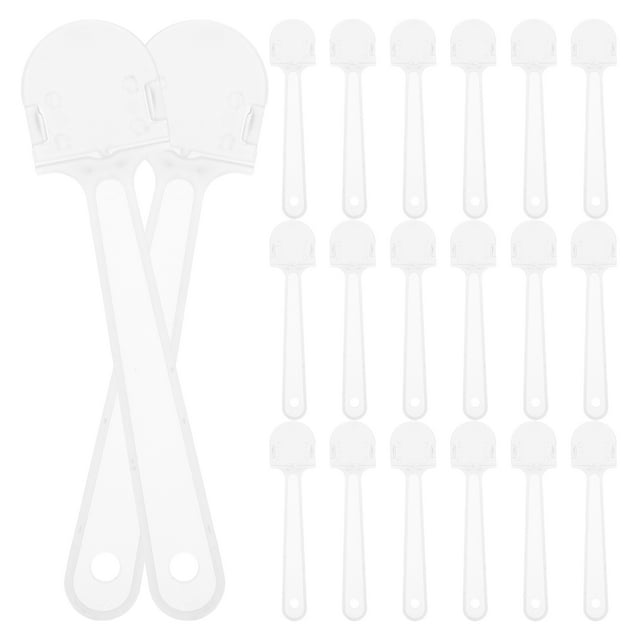 CIMAXIC Wedding 40pcs Fan Handles: Circular Fan Making Sticks for Wedding Party Plastic Auction Paddle Sticks Accessories for Crafting Classes and Parent-Child Activities,4.53"X0.98"X0.12"