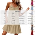 thumbnail image 3 of Hvogkswy Spaghetti Strap Dresses for Women, Solid Color Sleeveless Ruched Mini Dresses Comfy Loose FLowy Summer Hawaiian Beach Vacation Dresses, 3 of 9