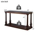 thumbnail image 2 of BFJDM Walnut Pine+MDF Console Table, Sofa Table, Entryway Table, Accent Table with 2 Shelves, Mid-Century Style, 2 of 14