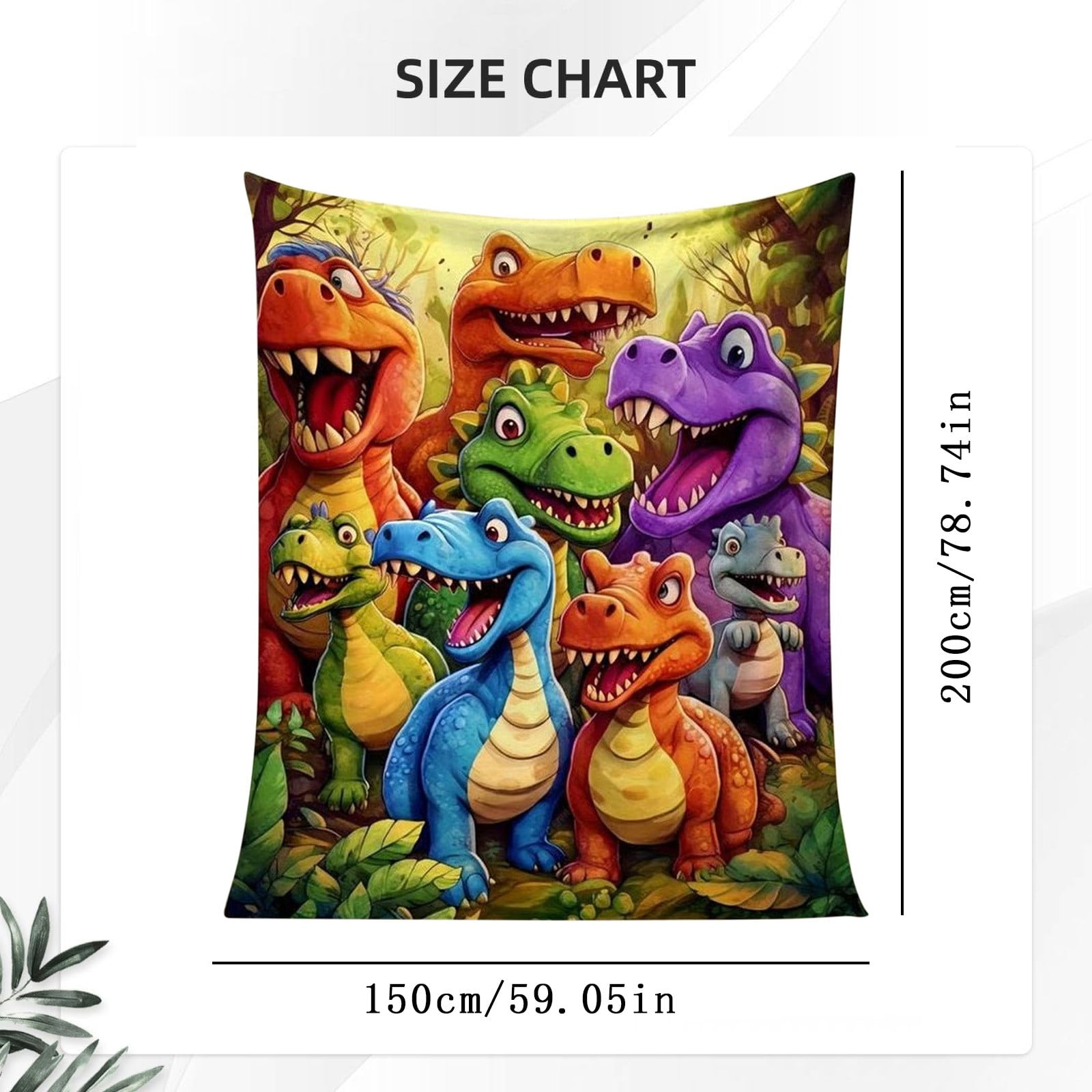 2026 New Cute Smiling Dinosaurs HD Digital Print Flannel, 50"x60" Dinosaur Throw Blanket, Cozy, Soft, Warm, Polyester Blanketfor Boys and Girls, Contemporary Animal Theme (1Pcs, 59.1"x78.7")
