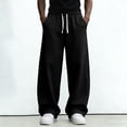 thumbnail image 6 of Mens Baggy Sweatpants Wide Leg Loose Open Bottom Uncuffed Gym Casual Lightweight Y2K Pants Relaxed Pocket No Wrinkle, 6 of 6