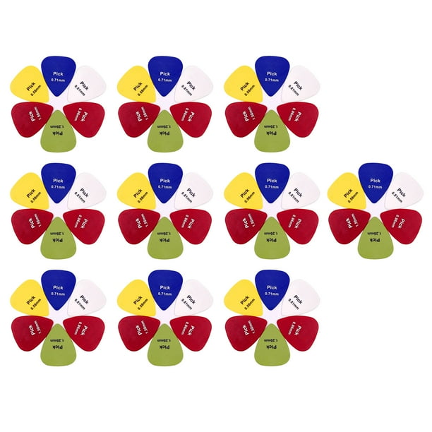 Púa de guitarra, 100 piezas Juego de púas de guitarra ABS Juego de púas de guitarra Altamente versátil