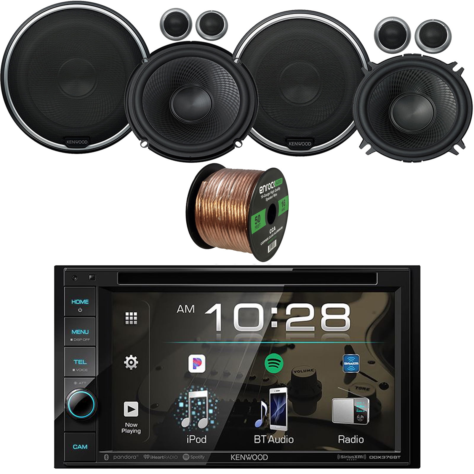 Kenwood DoubleDIN USB Bluetooth DVD Player Multimedia AM/FM Stereo Receiver, 5.25" Car Audio