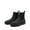 BLACK-PU, variant on Women's Chunky High Round Toe Chelsea Booties Slip On Elastic Fall Short Boots