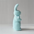 thumbnail image 5 of Blue Bunny Topiary Easter Decor - Flocked Moss Bunnies with Easter Egg Easter Moss Bunny, Moss Covered Easter Rabbit Figurine | Flocked Animal Rabbit Easter Decoration for Spring Easter Home Decor, 5 of 5