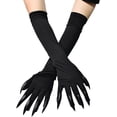 thumbnail image 2 of Disfraz de Halloween, guantes con forma de pata, uñas largas, guantes negros para fiesta, garras de gato, accesorio de Halloween, guante con garras de lobo, disfraz de Cosplay, 2 of 5