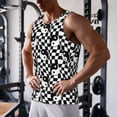 thumbnail image 5 of Fuzoiu Ying Yang Checkered Print Men's Workout Tank Tops,Sleeveless Gym Shirt Quick Dry,Fitness Bodybuilding T-Shirt,Muscle Athletic Workout Tee-Large, 5 of 7