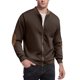 thumbnail image 4 of pstuiky camisas de manga larga para hombre, Camisa de hombre de color liso con cuello alto y manga larga con cremallera informal camisetas de hombre s, 4 of 4