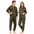 thumbnail image 5 of Notus Unisex Adult One Piece Pajama Hooded Zip Sleepwear Jumpsuit for Men and Women Camo Green L, 5 of 6