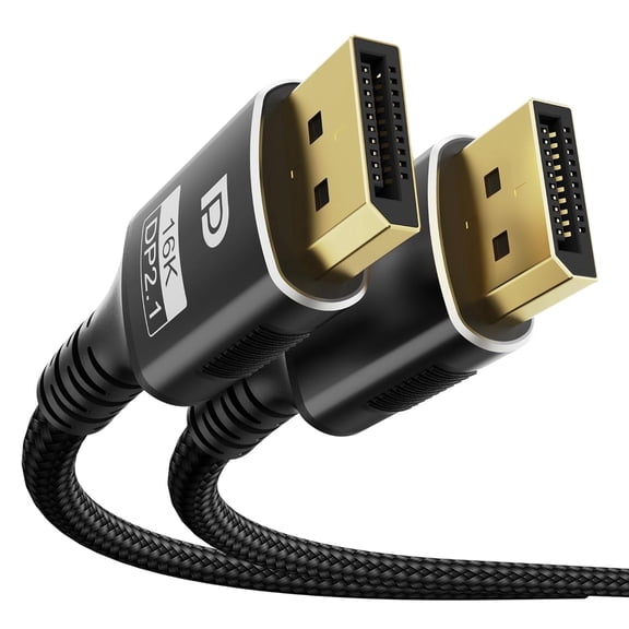 16K DisplayPort Cable 2.1 DP 2.1 Cable [16K@60Hz,8K@120Hz,4K@240Hz] Support 80Gbps, HDR10, DSC1.2a, G-Sync, FreeSync, Braided Display Port Cord Compatible with Gaming Monitor, TV, Graphics
